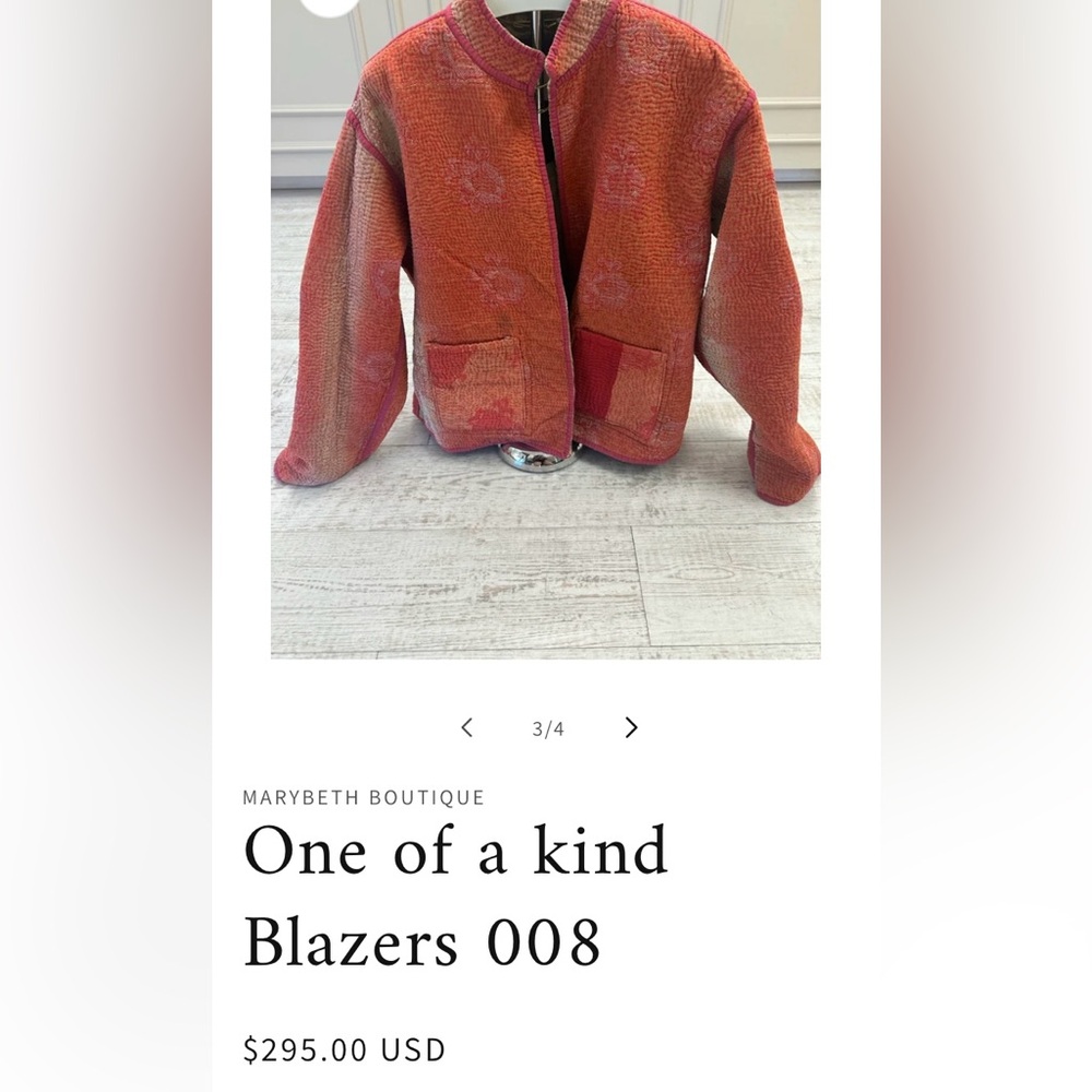 Quilted One of A Kind Kantha Style Jacket - Picture 9 of 10